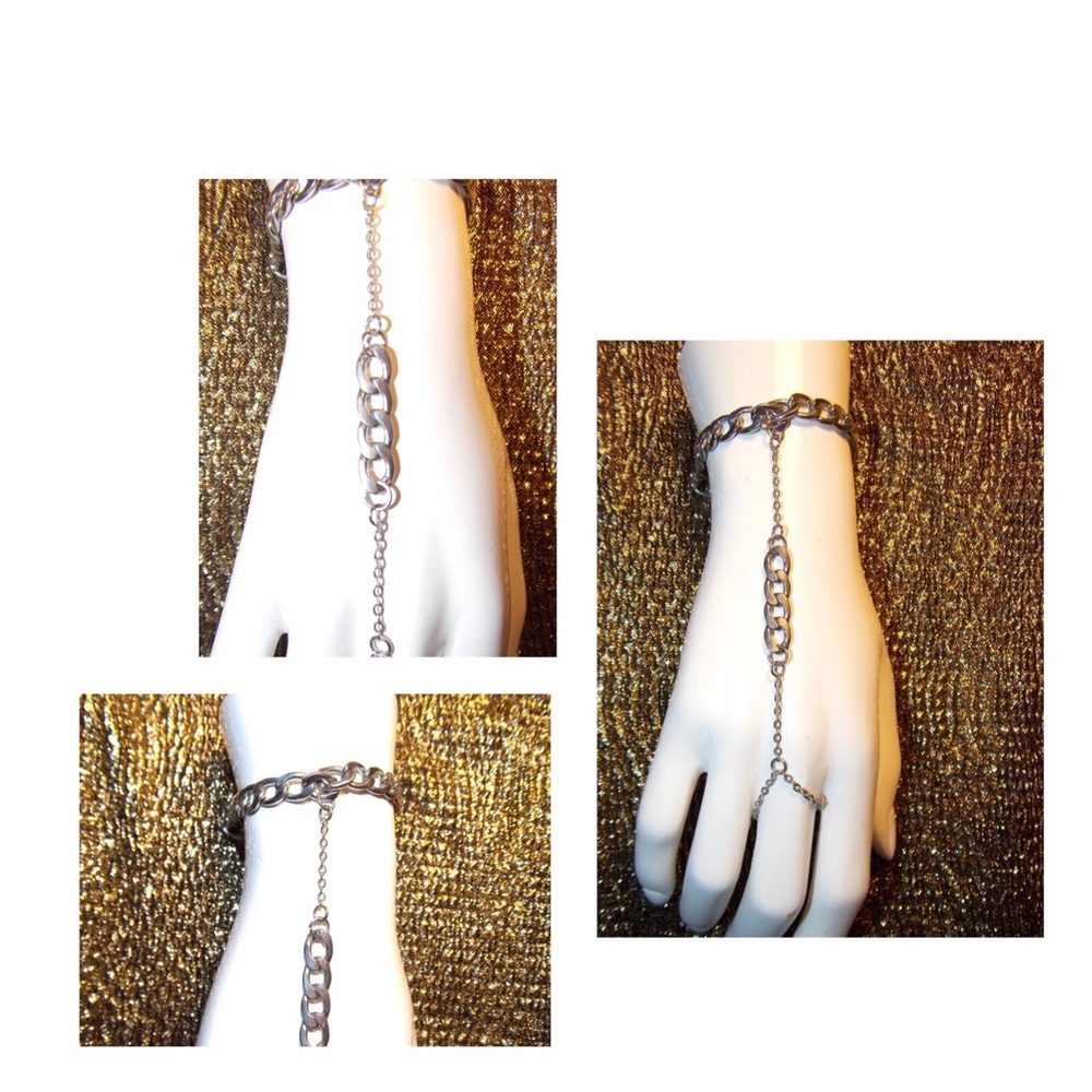 Silver Adjustable Handchain Bracelet